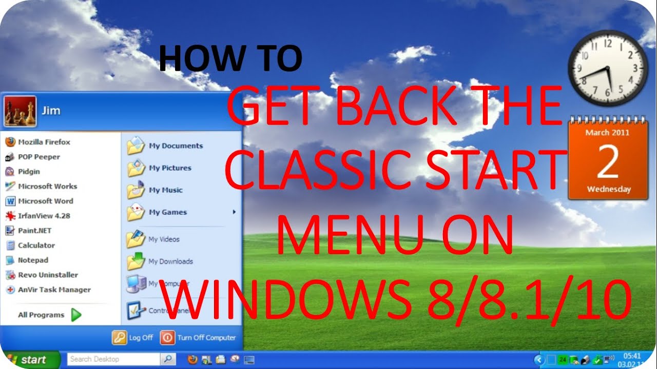 get classic start menu windows 10
